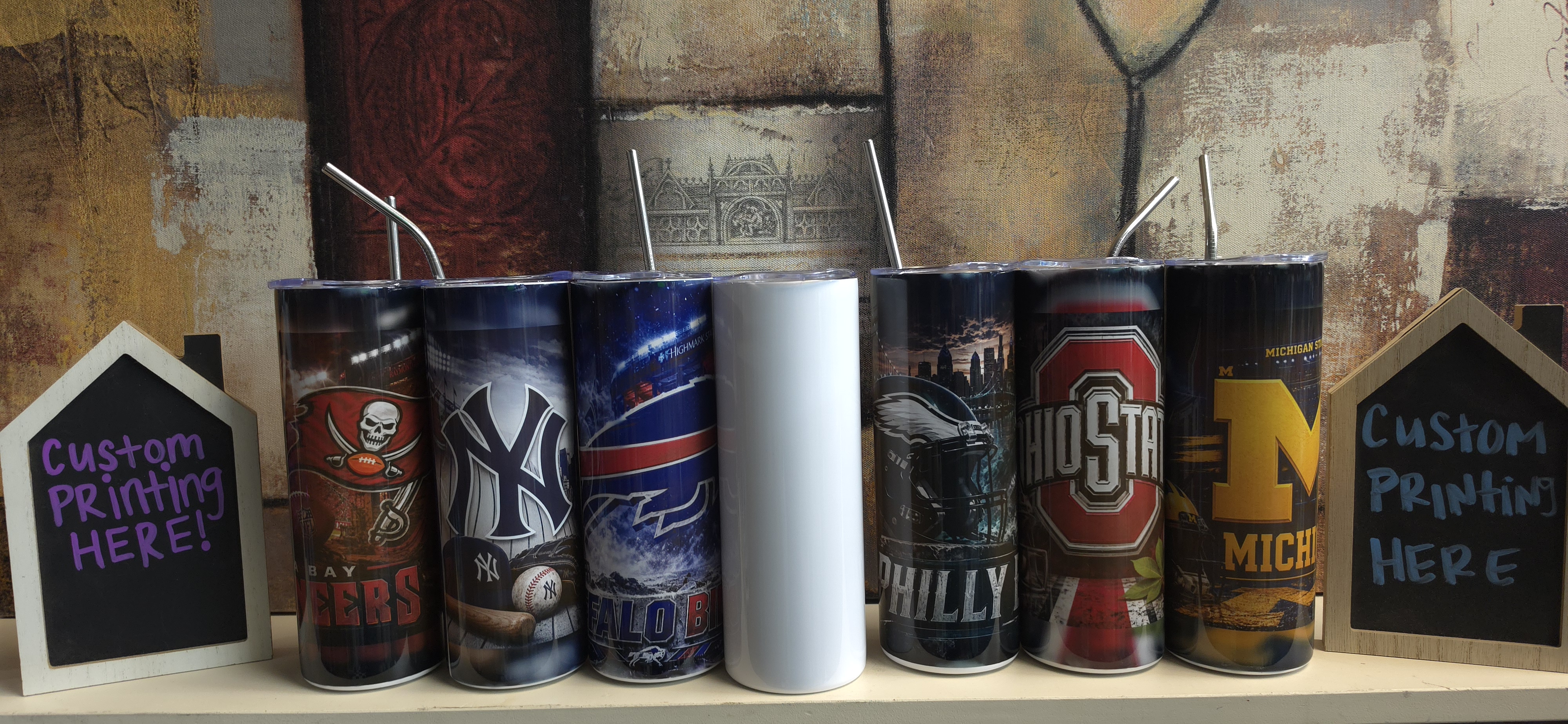 Custom printed coffee cups and tumblers